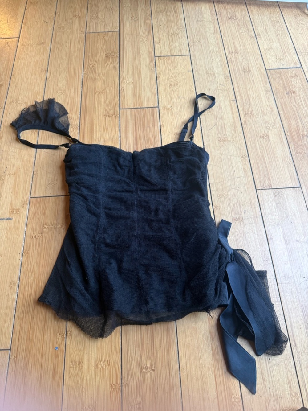 Pinko Black 100% Silk made in Italy Corset Top RARE!!!!!